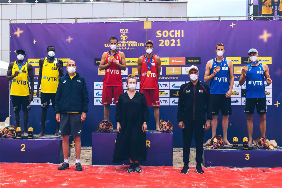 Qatari Beach Volleyball Team  wins Silver Medal in Sochi World Tour Championship