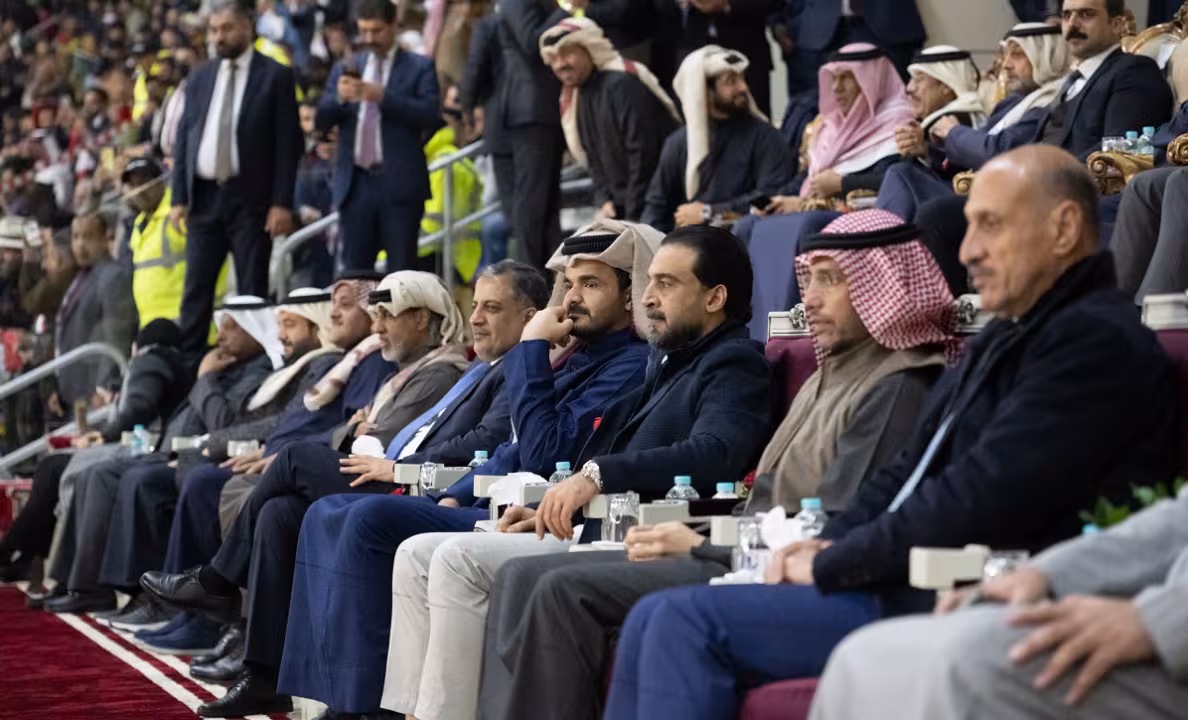 Joaan bin Hamad attends Team Qatar’s first match at the 25th Gulf Cup