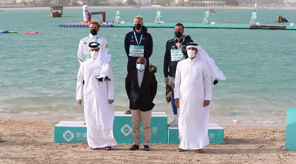 Olivier, Cuna win FINA/CNSG Marathon Swim World Series opener in Doha 