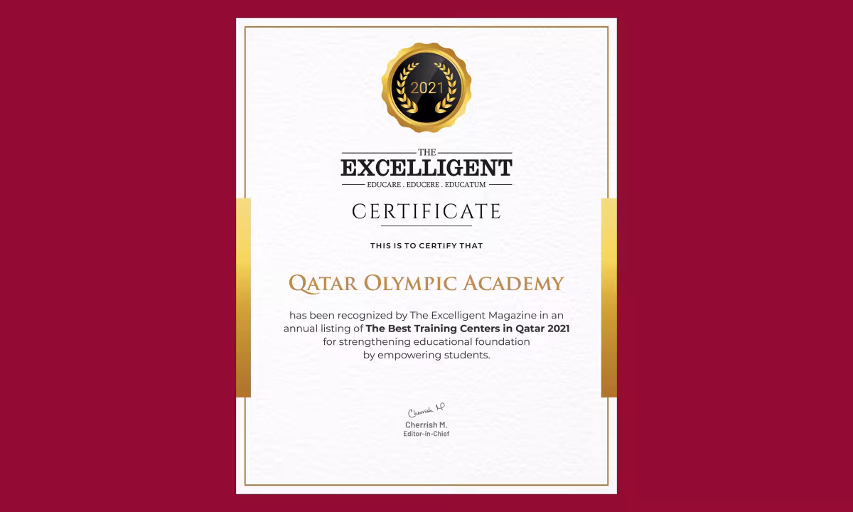 Qatar Olympic Academy Selected Best Educational Institution In Qatar 2021